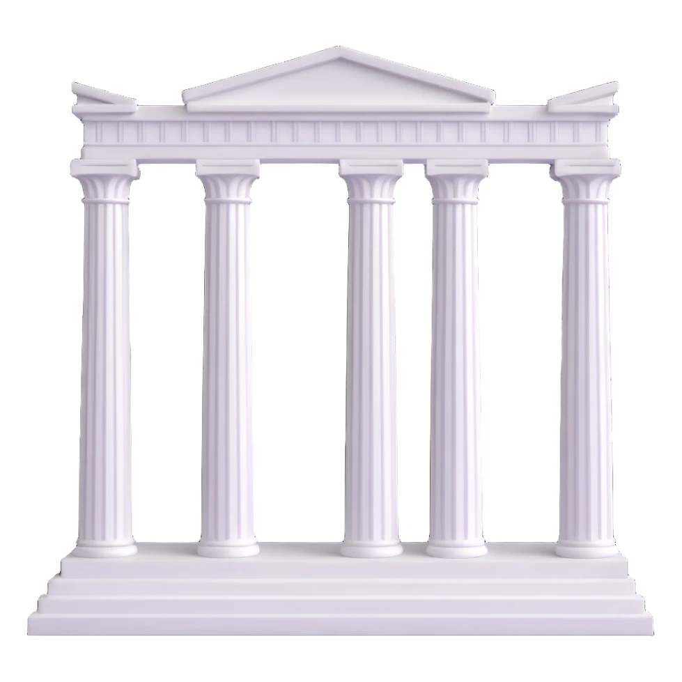 olympian temple, 3d style, grand columns, marble, ancient Greek architecture sticker