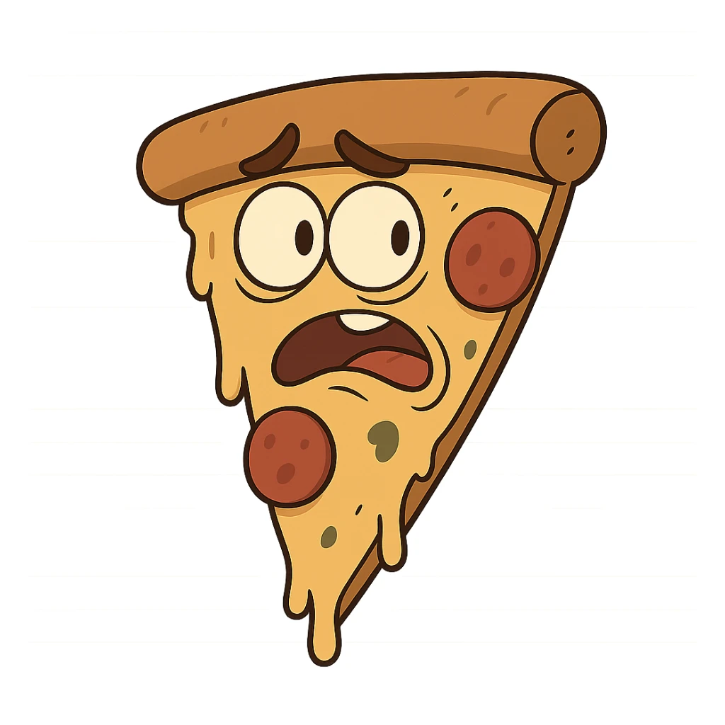 flat design style pizza slice sticker