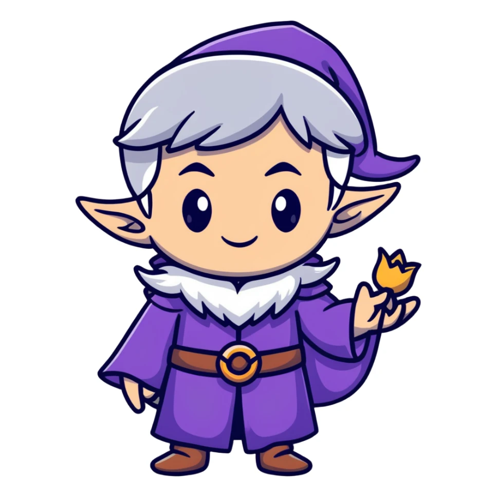Frieren the elf mage with silver hair sticker