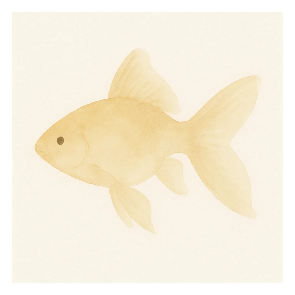 golden fish, watercolor art style sticker