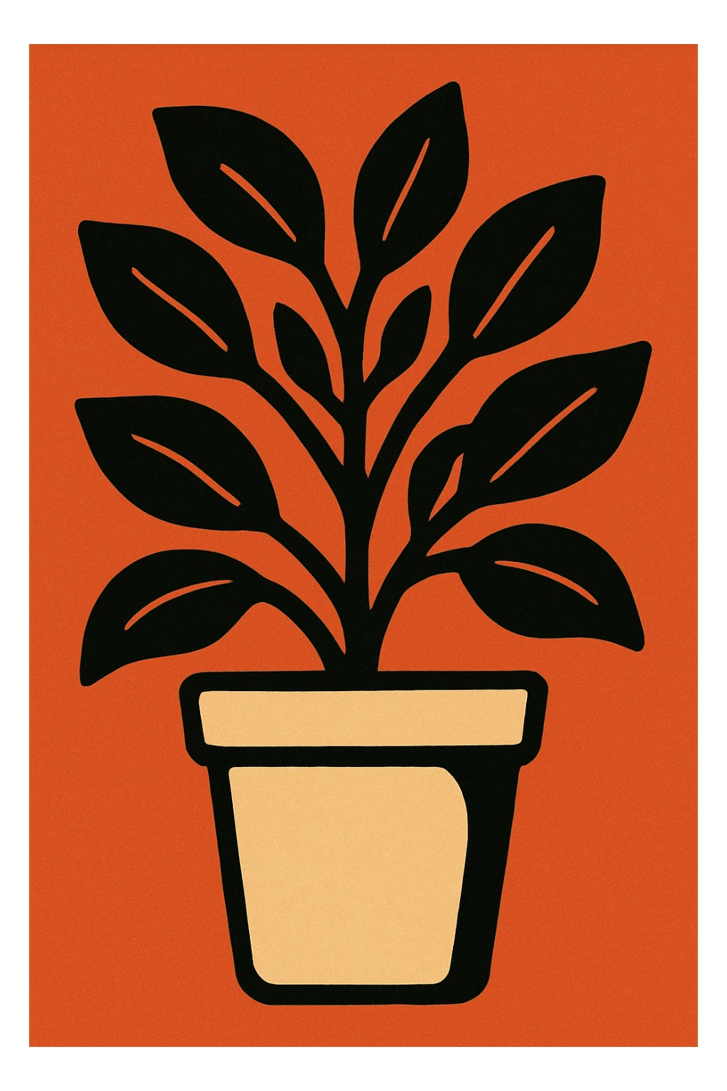 a leafy plant in a pot sticker