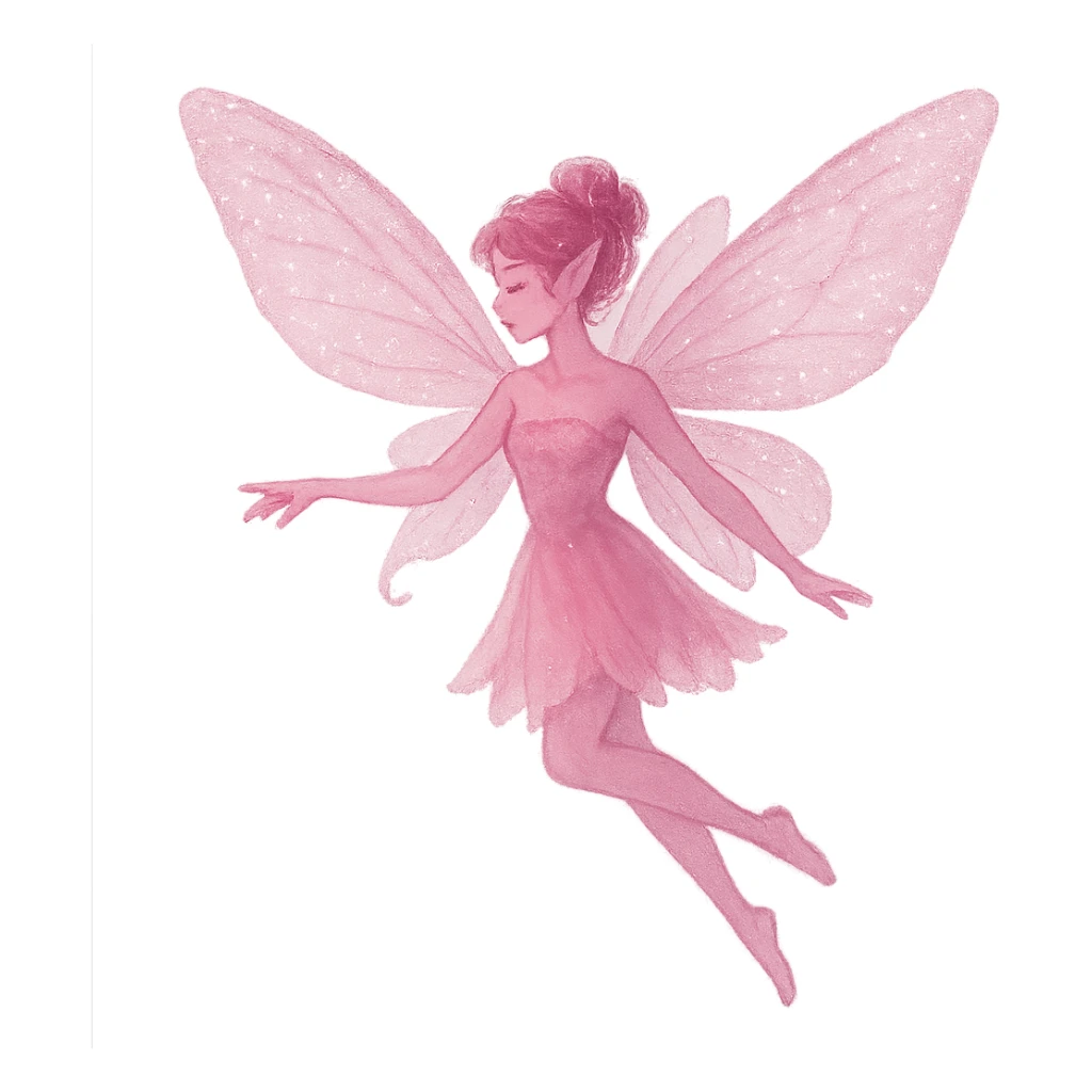 pink fairy with sparkling wings sticker