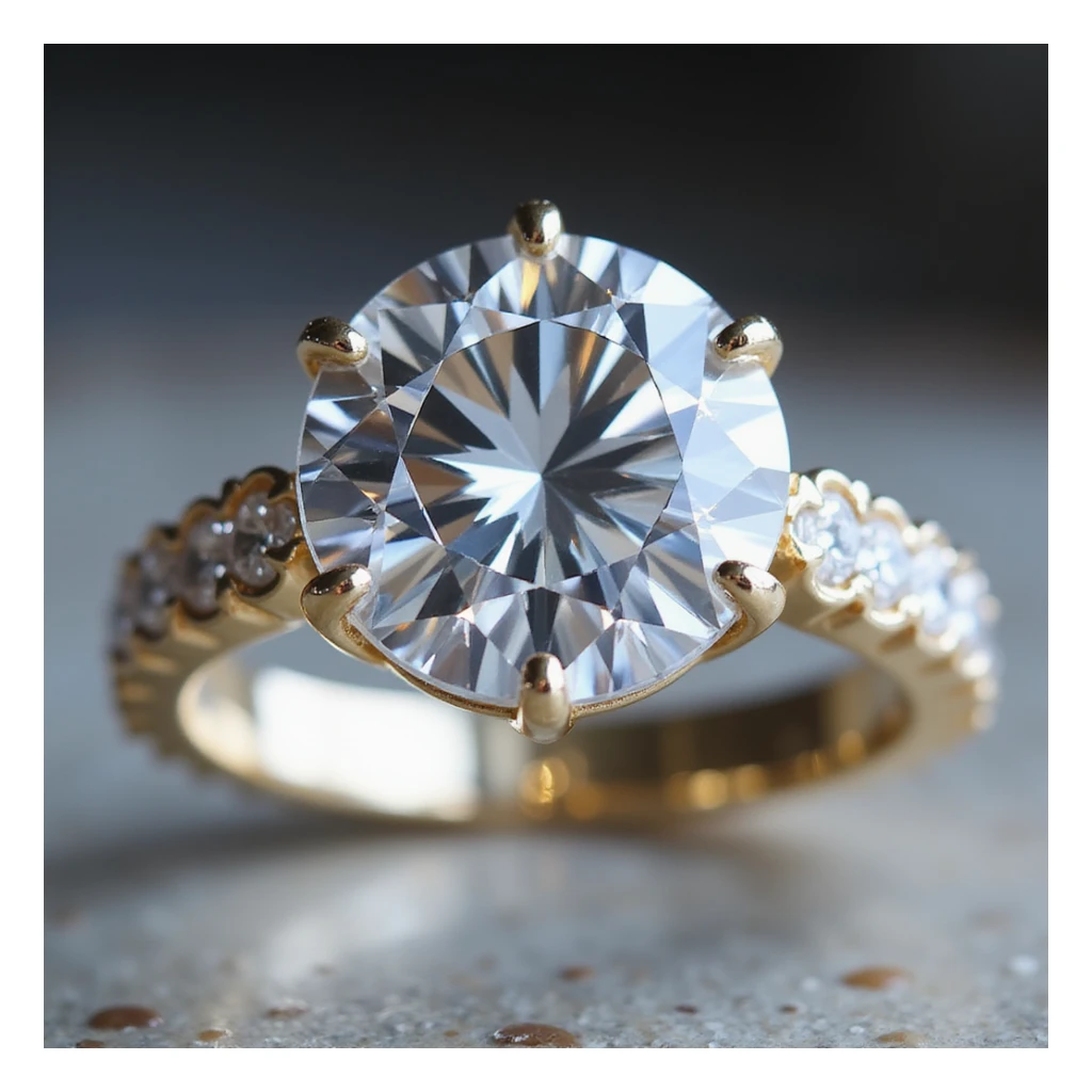 a sparkling diamond ring, realistic style, photorealistic, detailed, shiny sticker