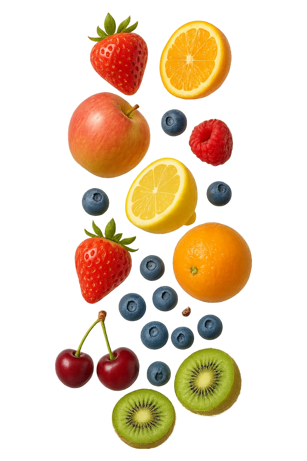 frutta mista cade dall'alto verticalmente sticker