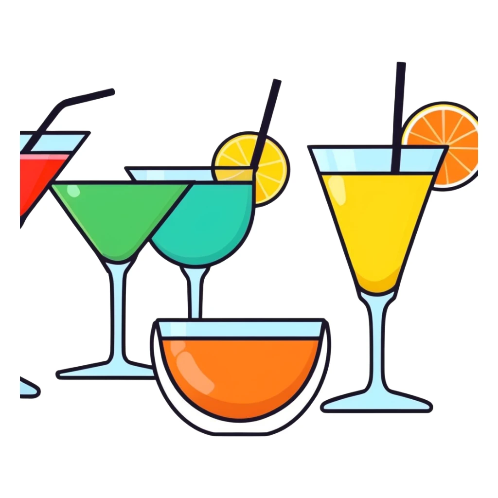 Cocktails with sunglasses  sticker