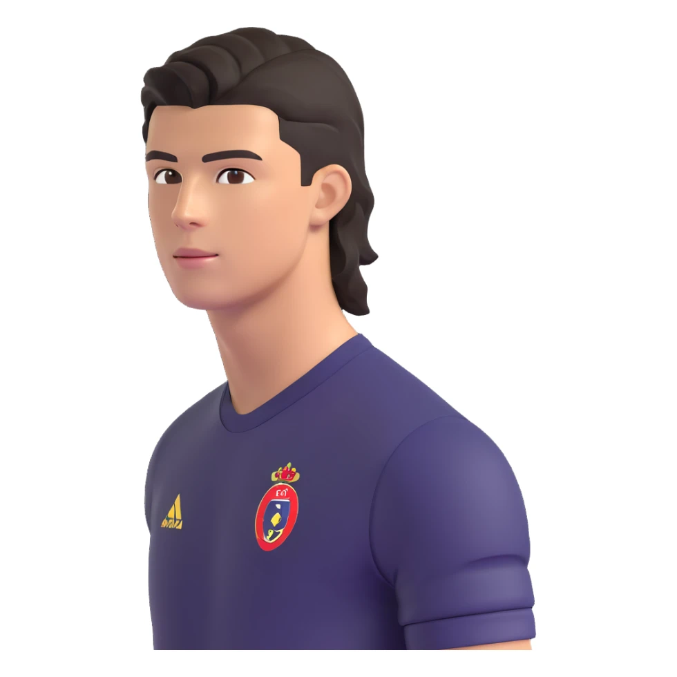 Cristiano Ronaldo at age 20 with a mullet sticker