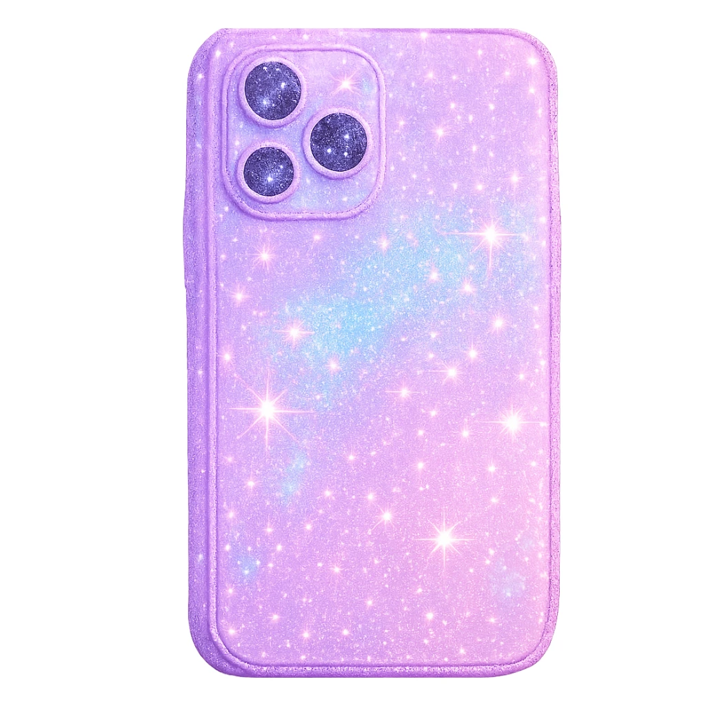 sparkling girly phone, radiant and dreamy, no background sticker
