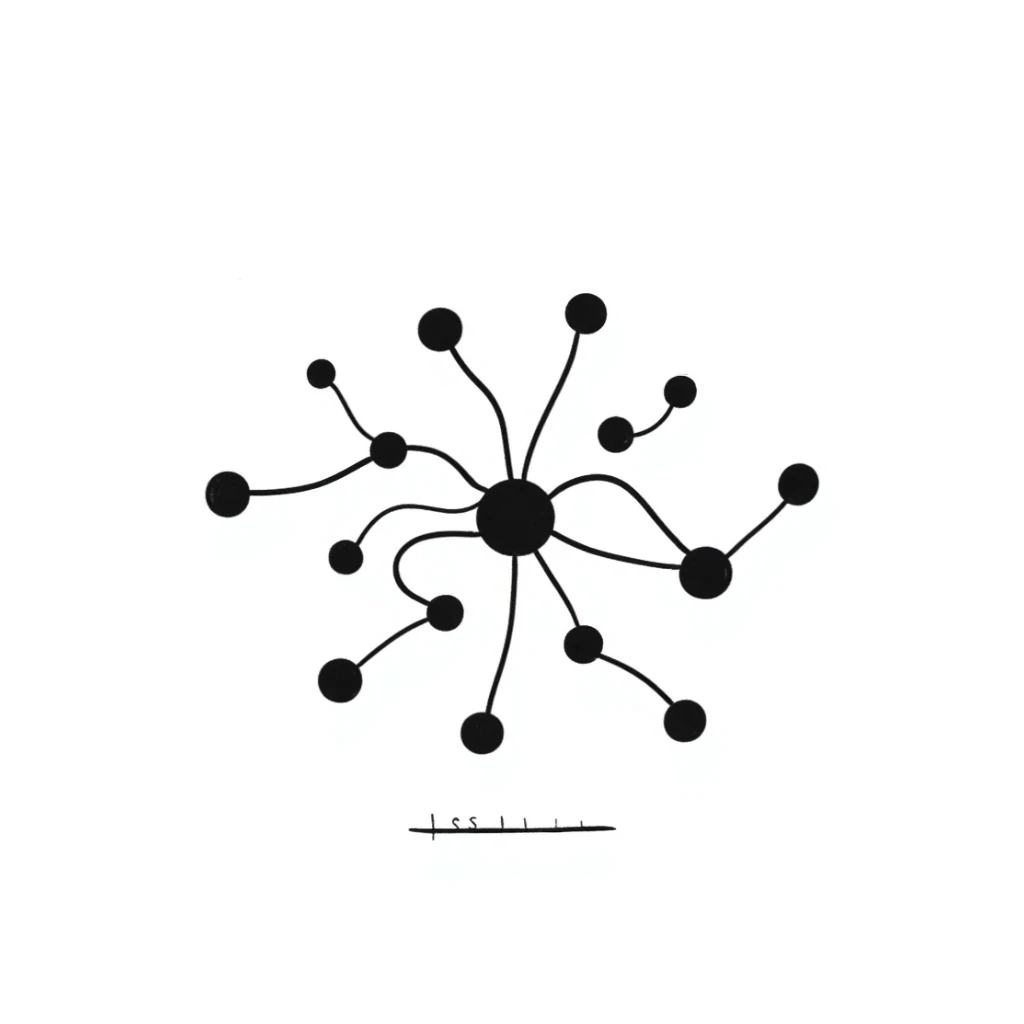 hand-drawn doodle of a neural network diagram sticker