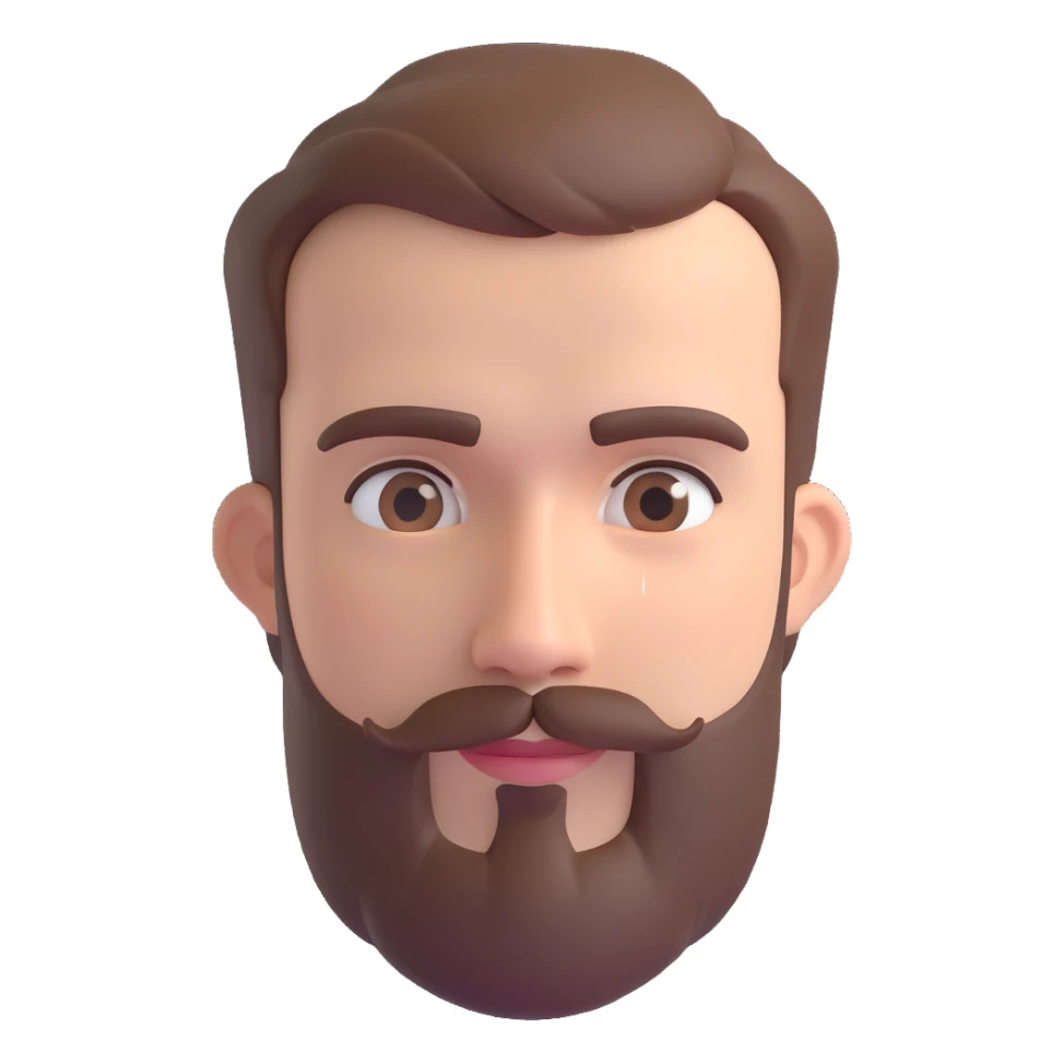 aviation geek short-bearded man, brown hair, slightly balding, close trimmed beard sticker