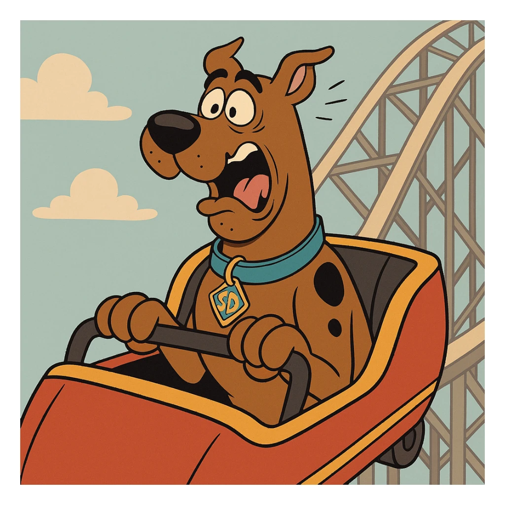 Scooby doo dans un roller coaster  sticker
