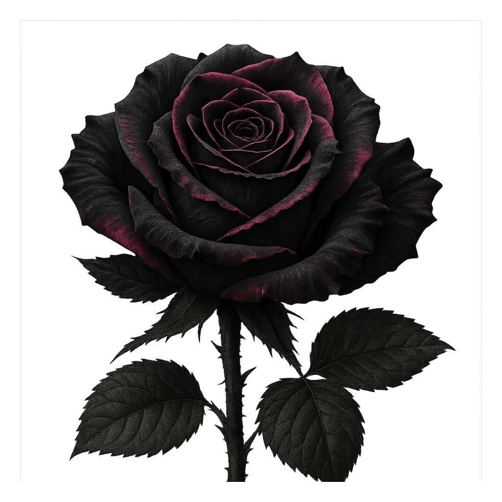 a gothic rose with black and pink petals, inspired by BLACKPINK, dramatic and elegant, detailed, high contrast sticker