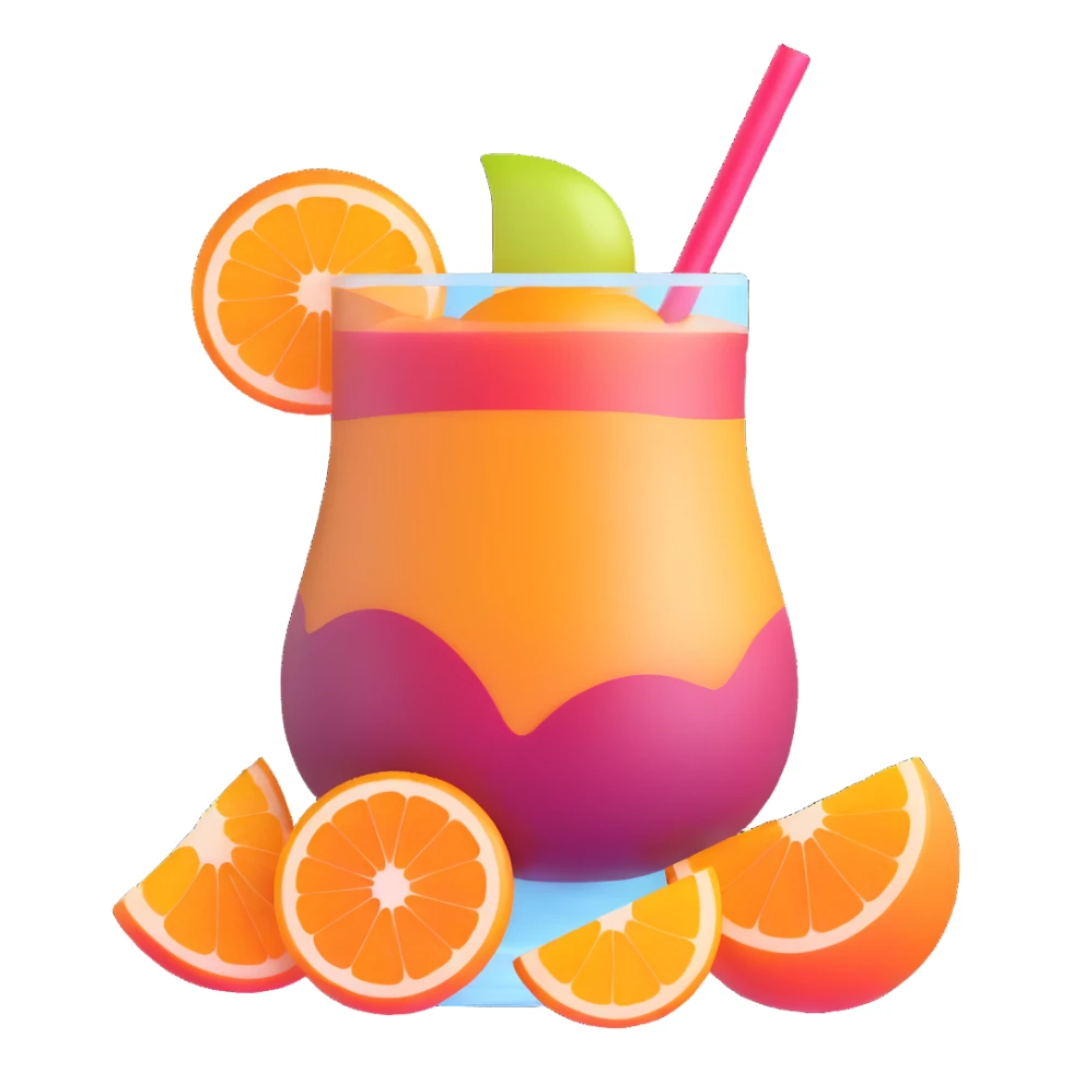 frozen sangria slushie with orange and apple slices sticker