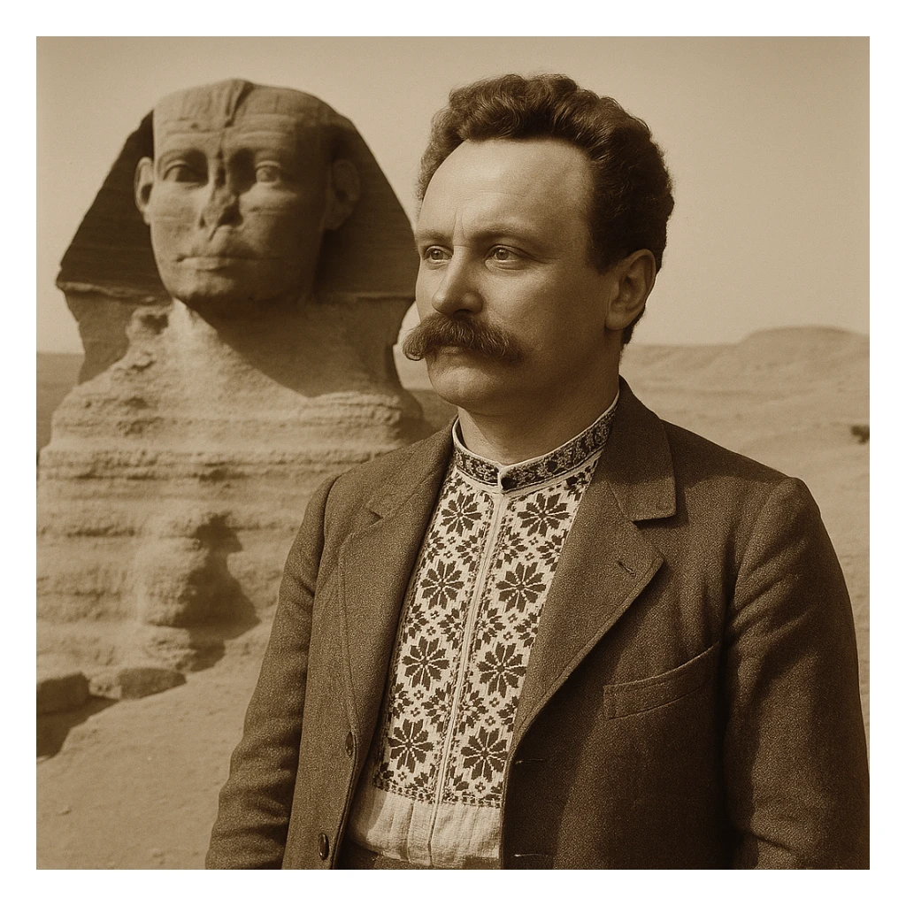 near the statue of the sphinx in Egypt sticker