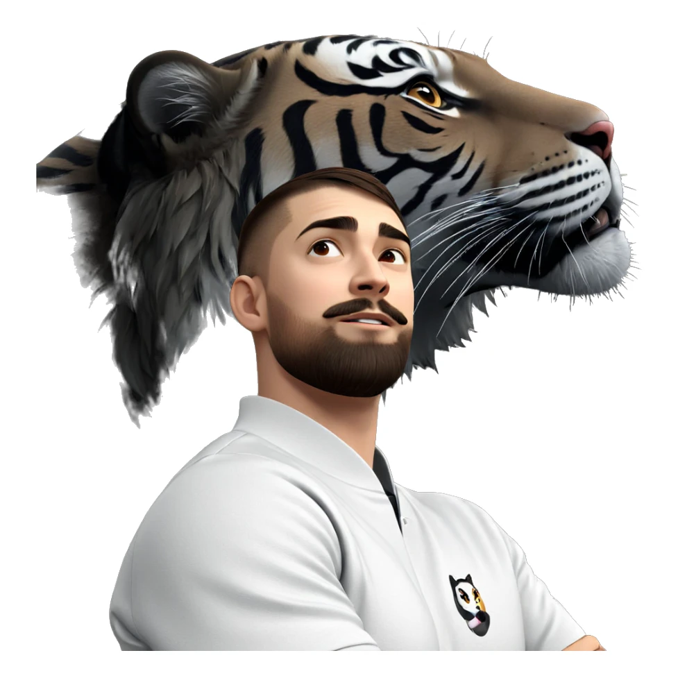 handsome korean boy with tiger sticker