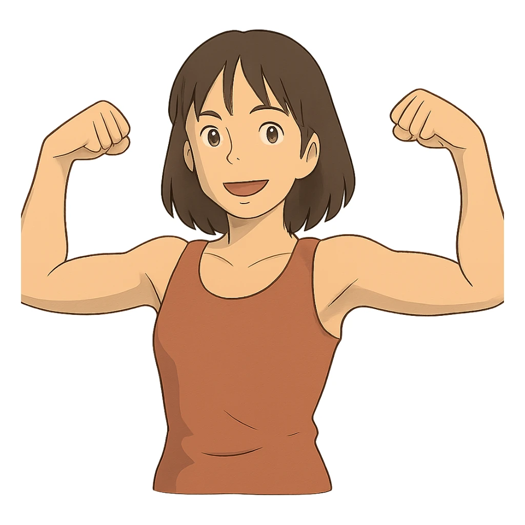 person highlighting their shoulders and arms sticker