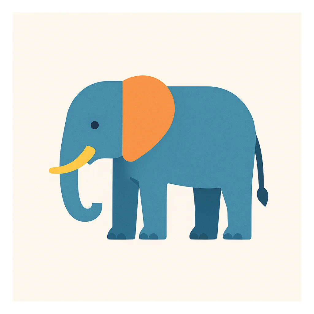 flat design style elephant sticker