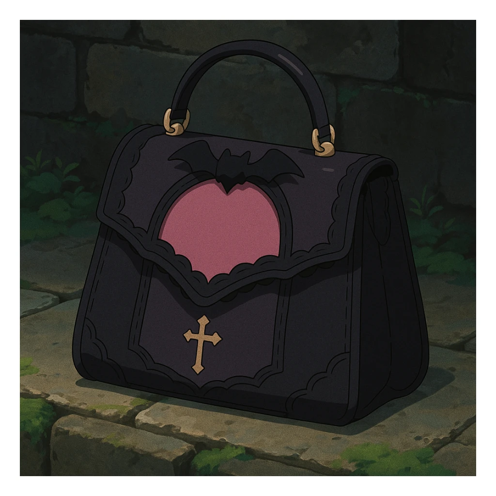 pink and black gothic purse sticker