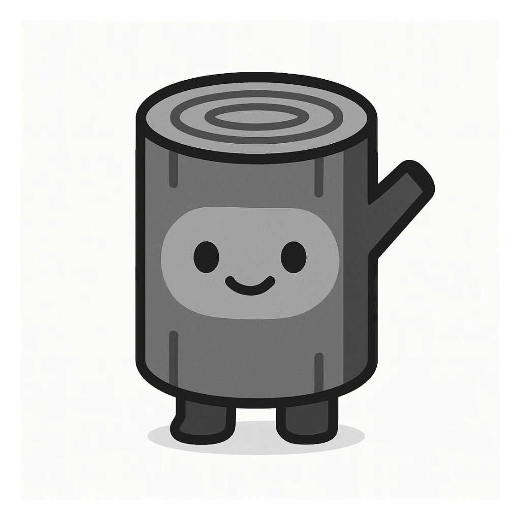 happy log, minimal style, clean lines, subtle smile, soft color palette sticker