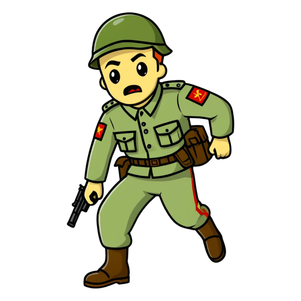 Nikolai Belinski drunk Soviet soldier with combat gear from zombies sticker