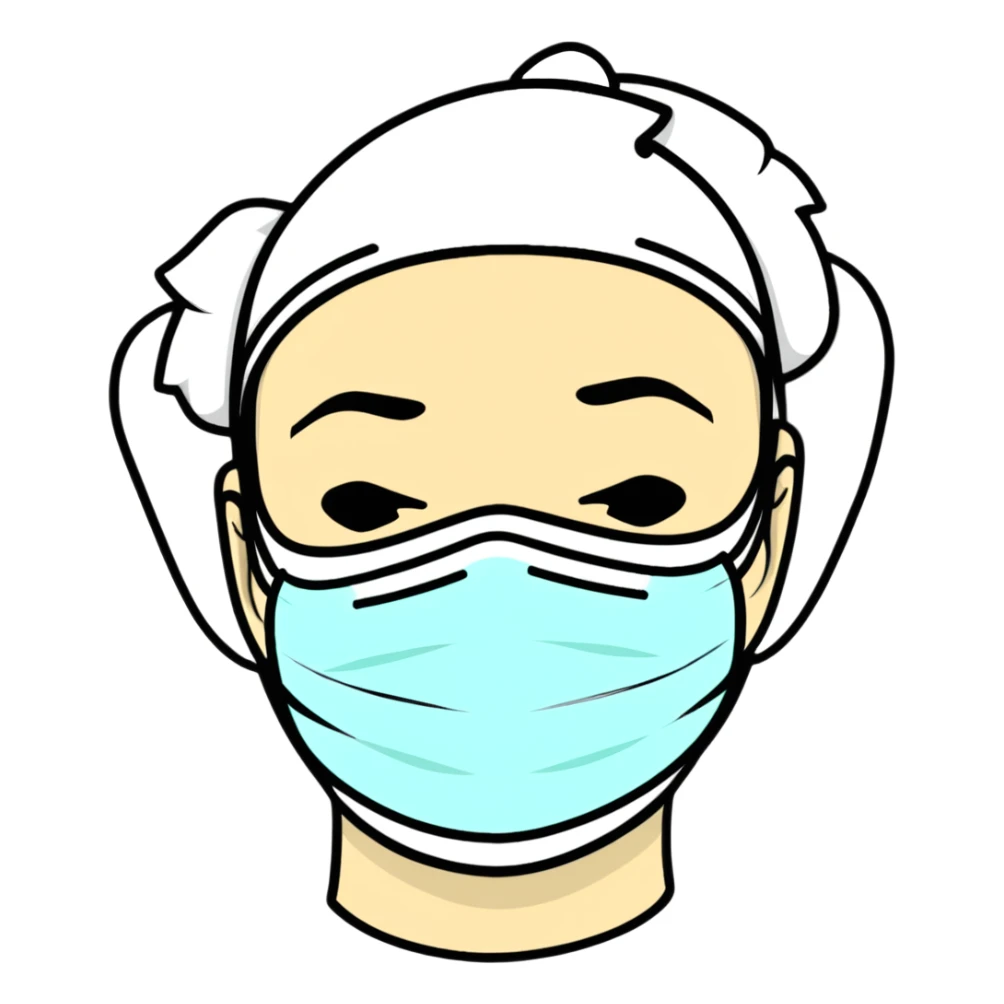 disposable surgical face mask for covid protection, isolated sticker