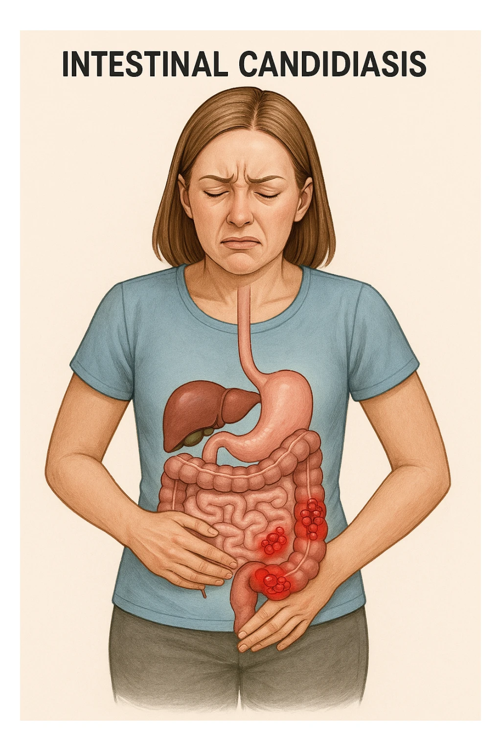 donna con candida intestinale sticker