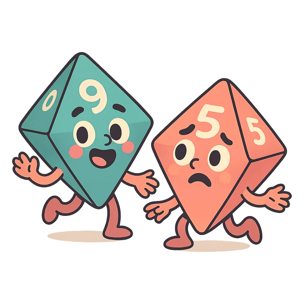pair of ten-sided dice (d10) sticker