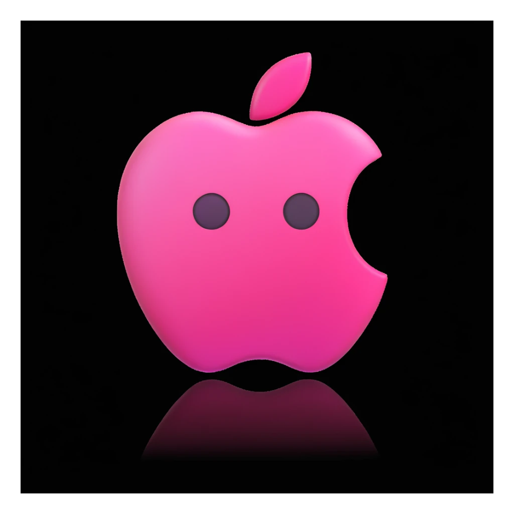 Change the iPhone 15 to pink color with a visible Apple logo in 3D emoji style. Keep the white background. sticker