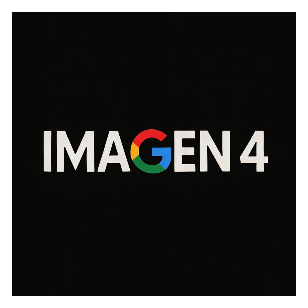 make golo of "IMAGEN 4" with googles G, black background sticker