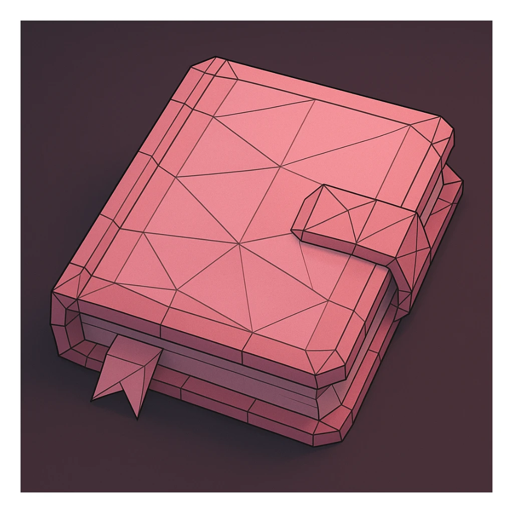 pink diary, low poly wireframe style sticker