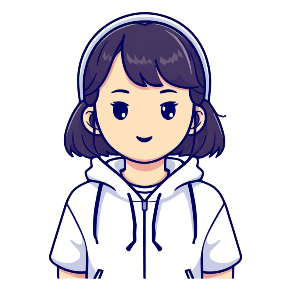 Korean girl with K-pop style sticker