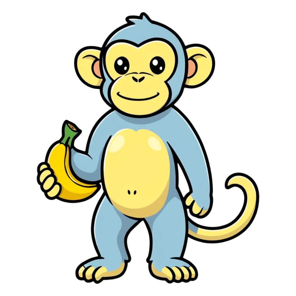 Chimpanzee banana hybrid sticker