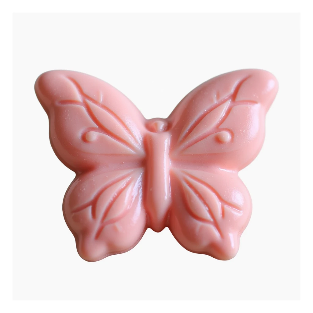 realistic butterfly-shaped candy, isolated, transparent background, no visible background sticker