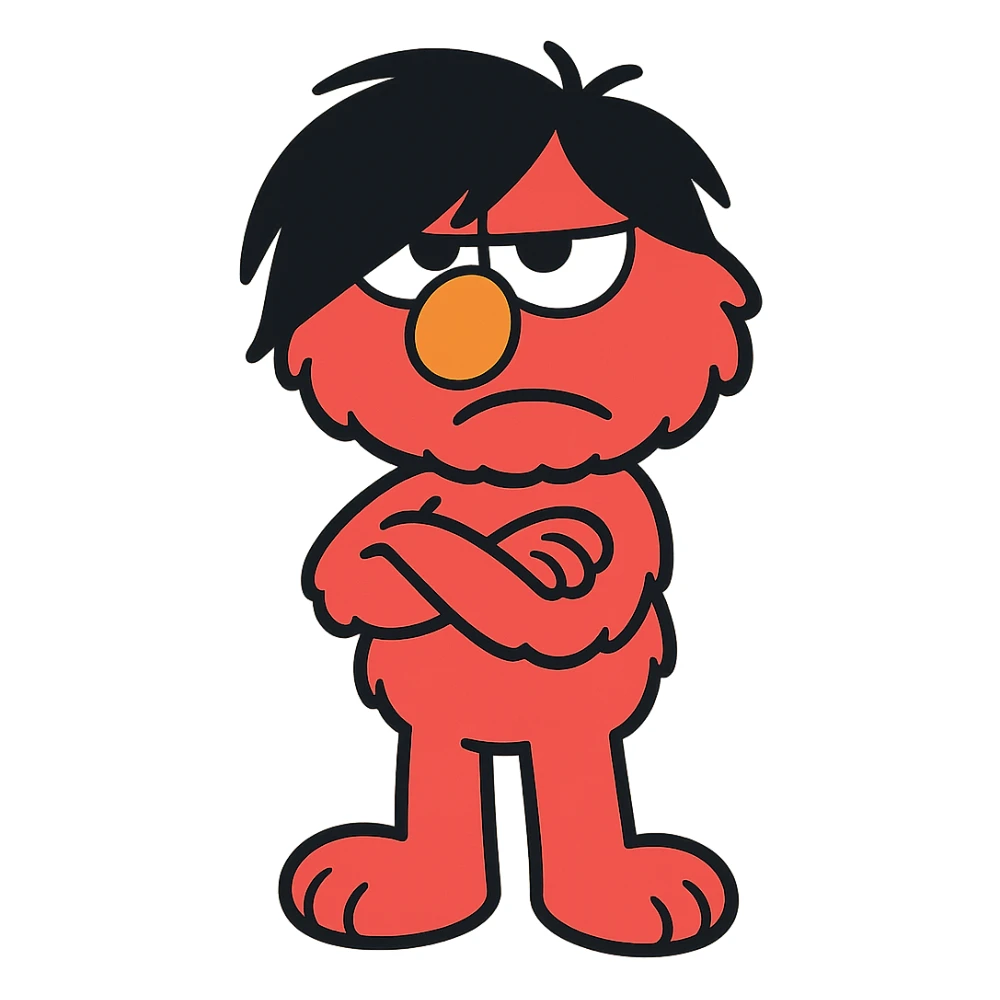 annoyed emo Elmo sticker