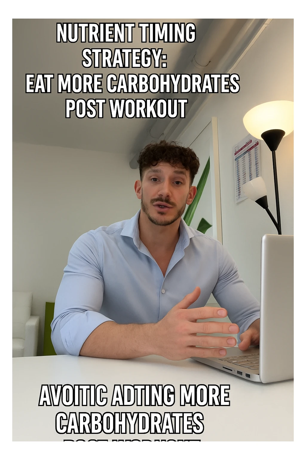 Uomo che sfrutta un timing di nutrienti per mangiare più carbo post workout sticker