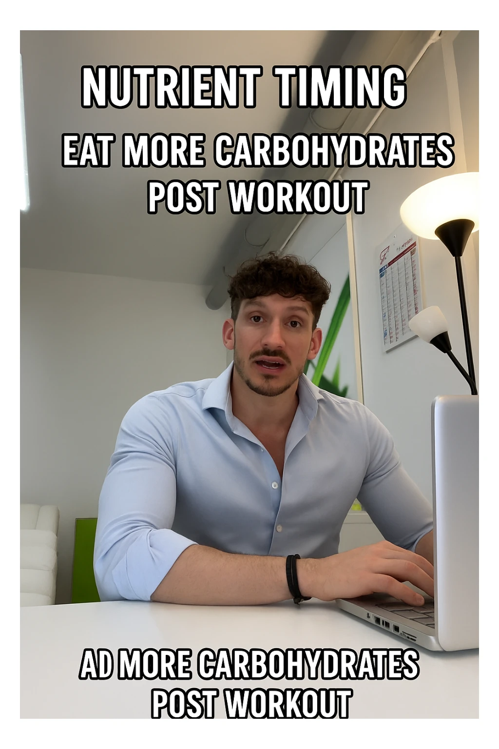 Uomo che sfrutta un timing di nutrienti per mangiare più carbo post workout sticker