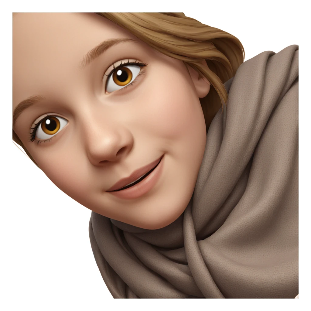 smiling girl in scarf portrait sticker