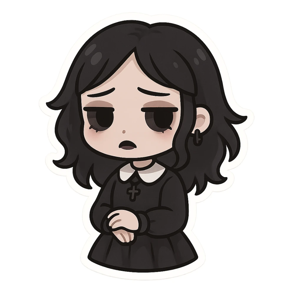 Goth black object sticker