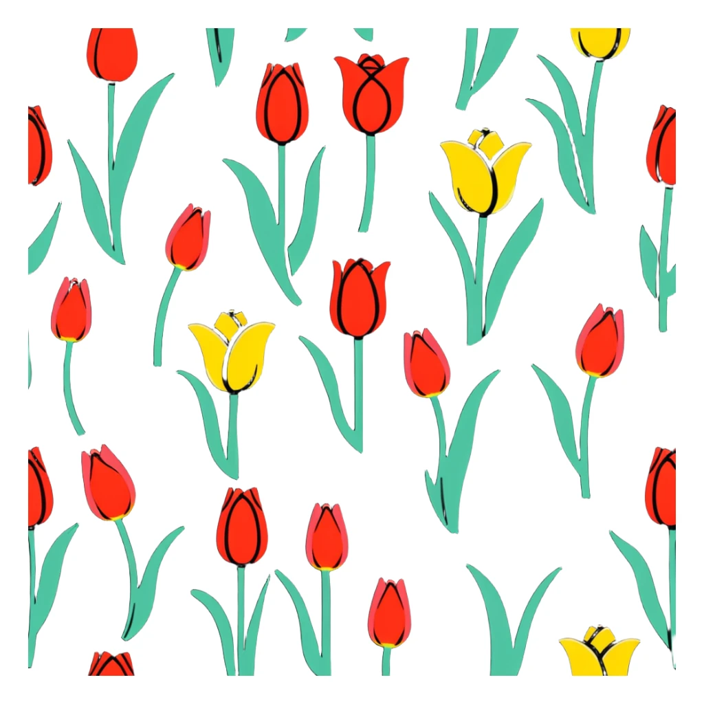primary color tulips - red, blue, and yellow tulip flowers sticker