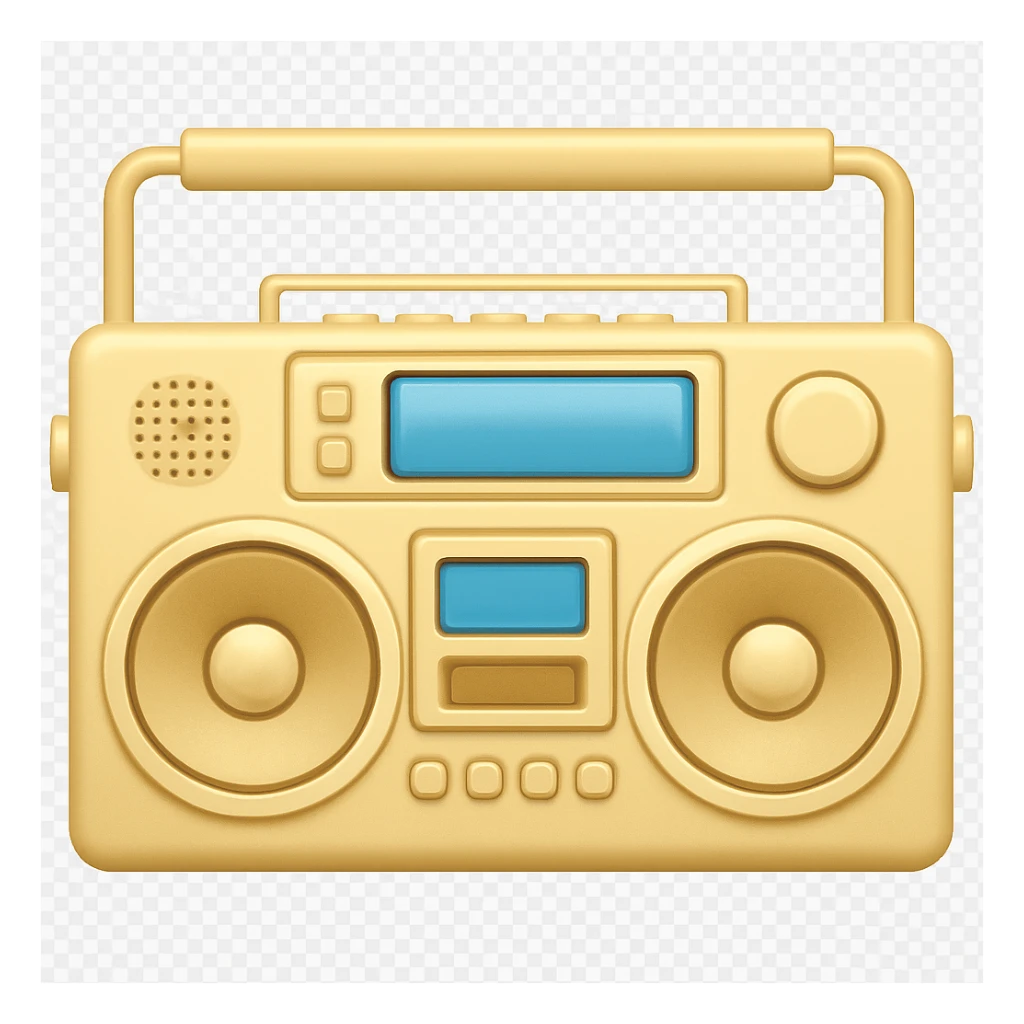 beige boombox in emoji style sticker