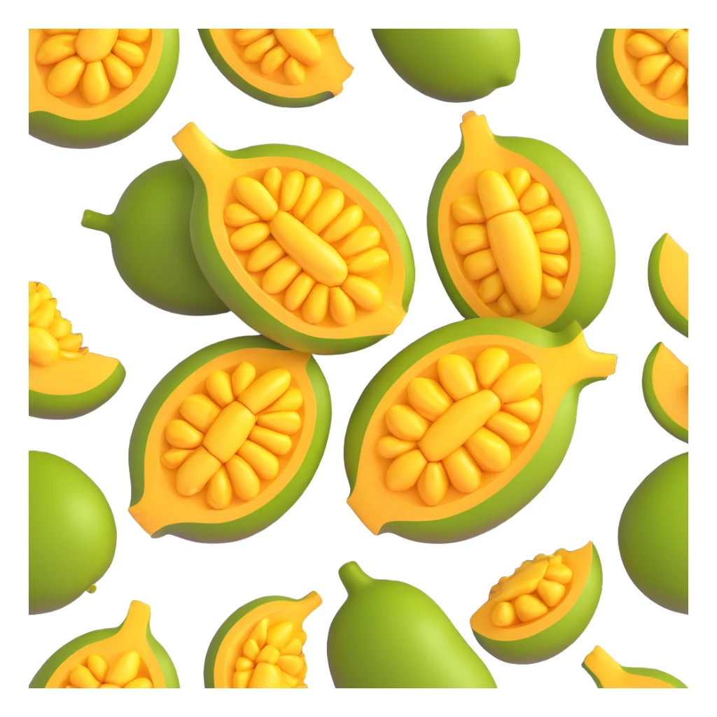 whole jackfruit, yellow-green, diagonal orientation, elliptical shape, detailed jackfruit skin texture sticker