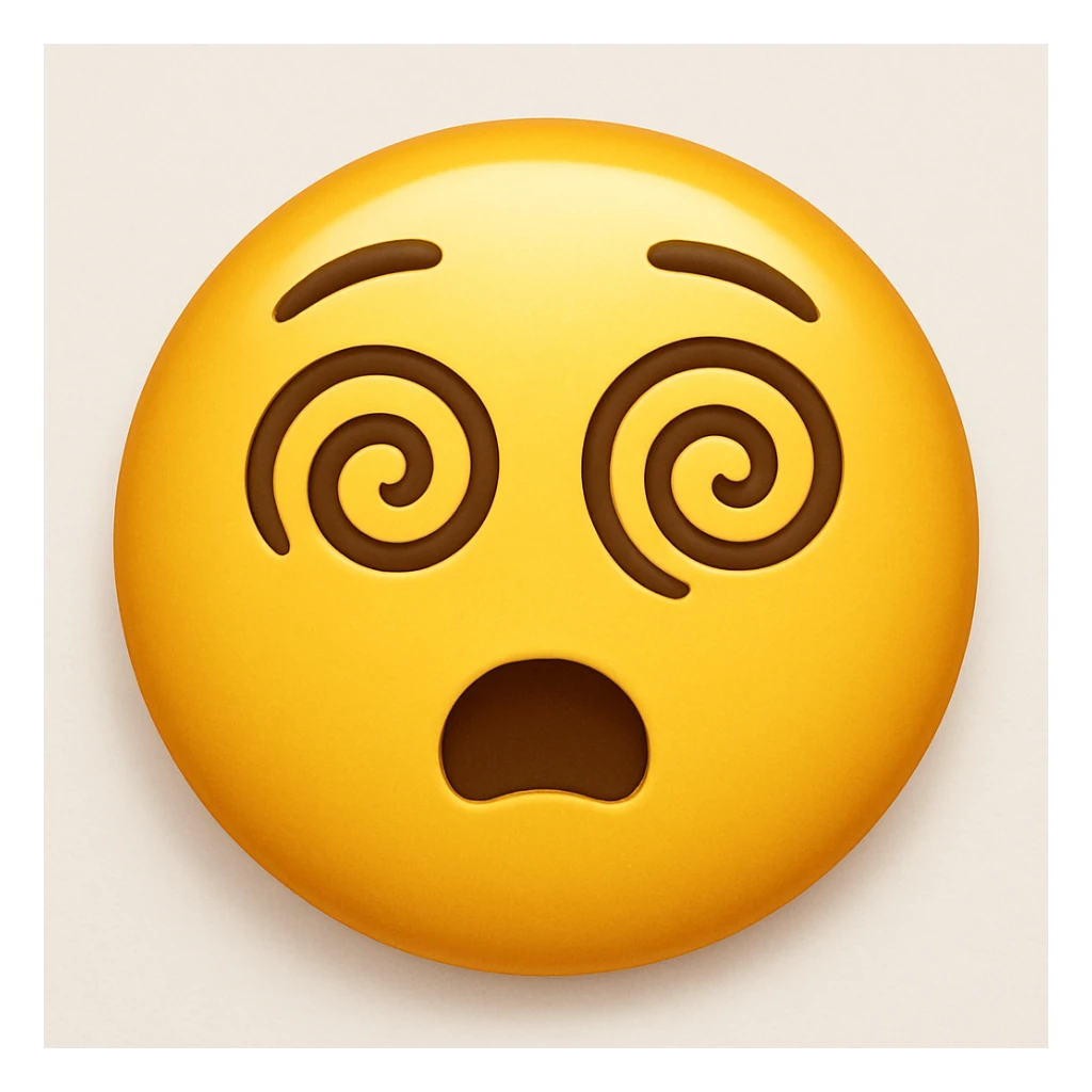 yellow emoji with a dizzy face sticker