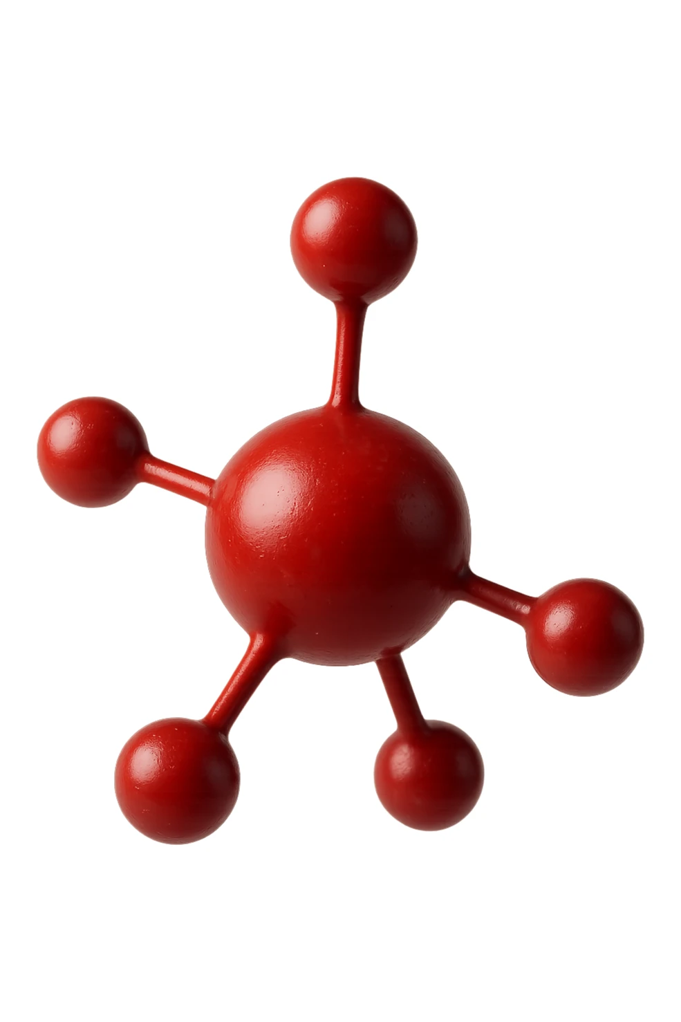 molecola chimica 3d rossa iperrealistica fluttua in aria, 4k sticker