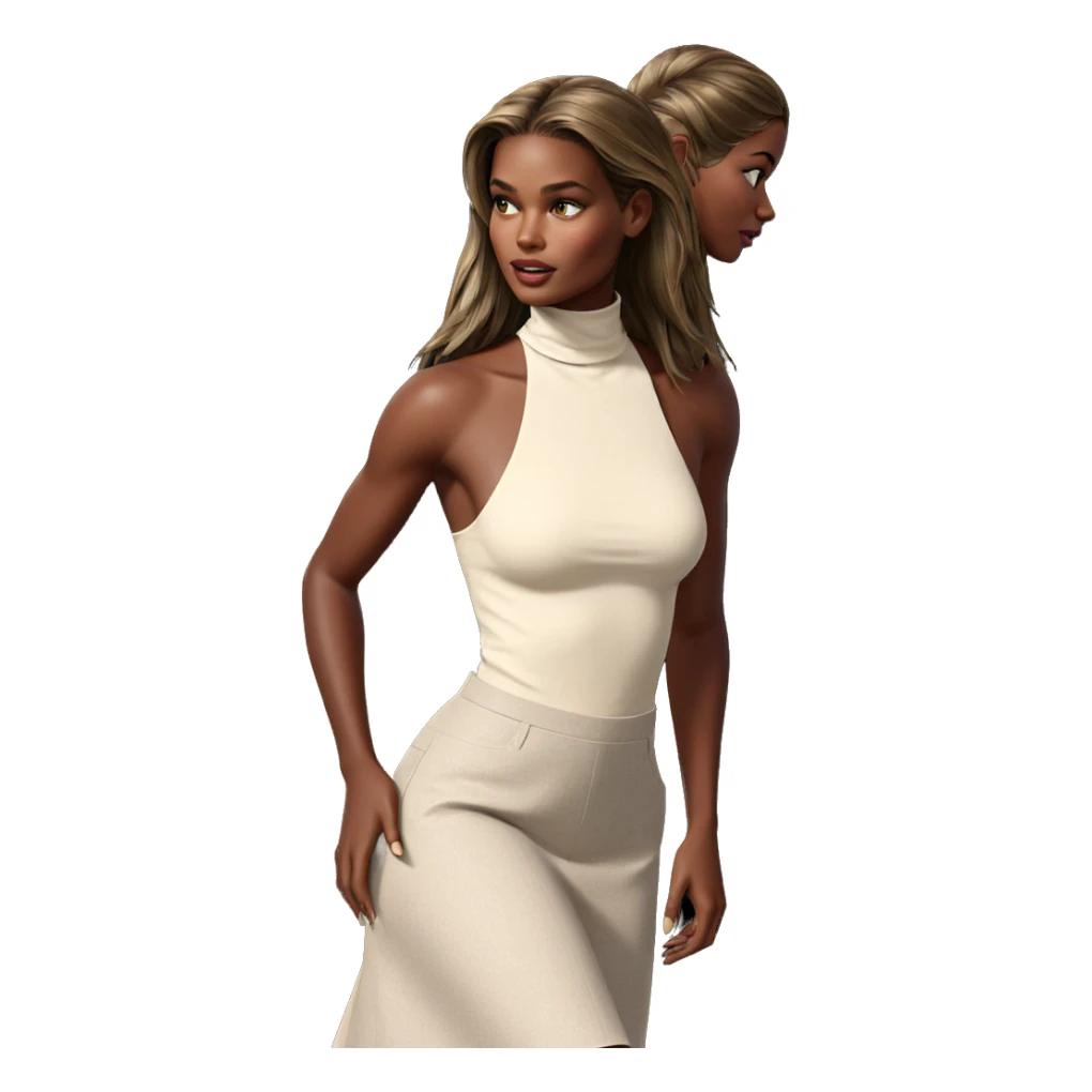 realistic portrait of dark-skinned girl sticker