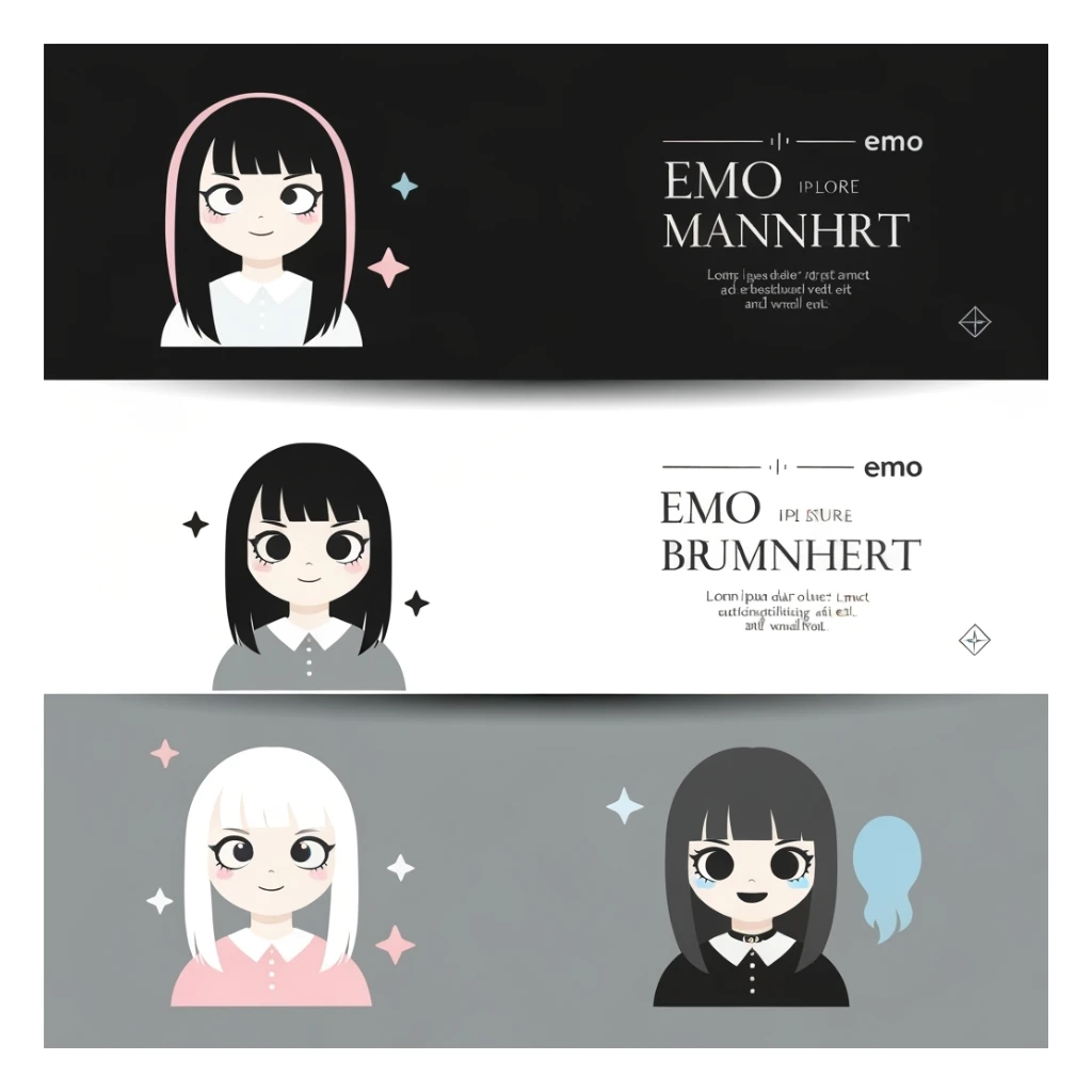 emo banner, cute, expressive, minimal, variation 3 sticker