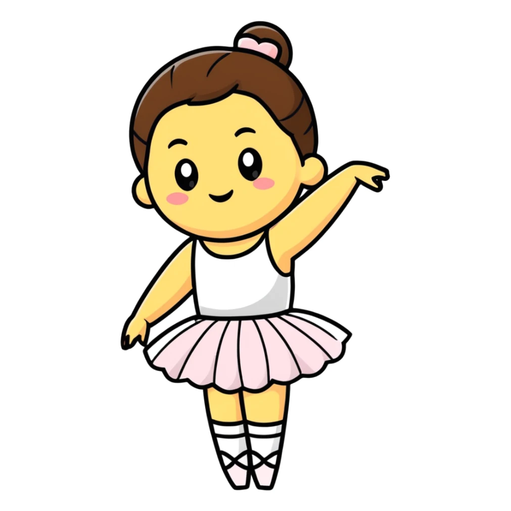 ballerina with a poop emoji head in back attitude pose sticker
