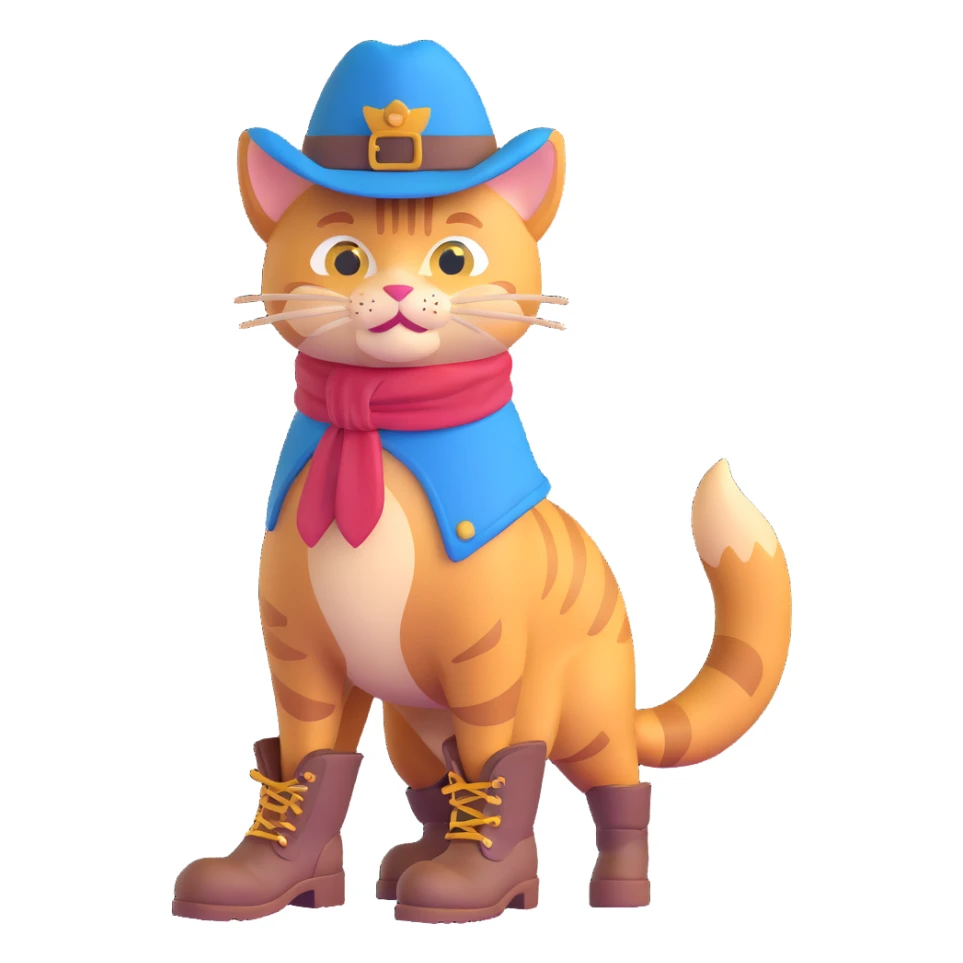 Puss in Boots with a hat and boots sticker