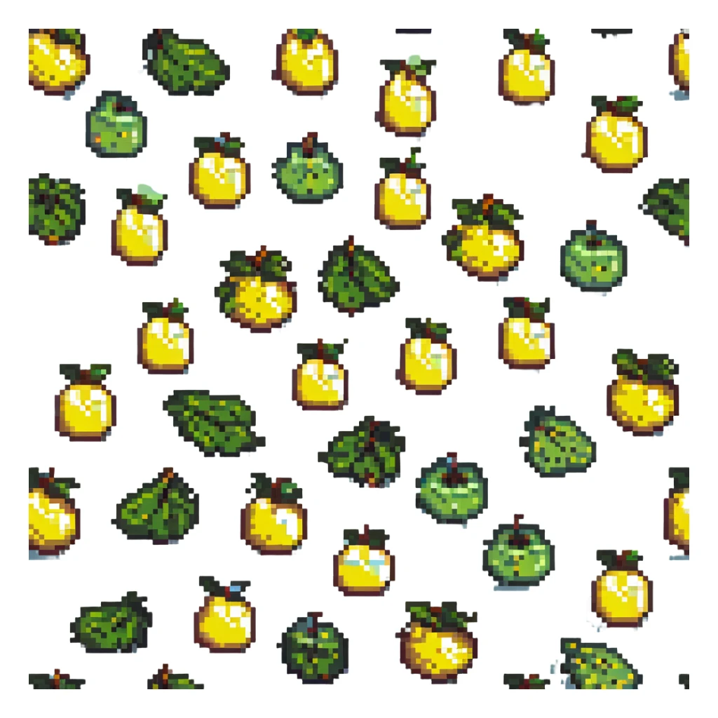 yuzu fruit, pixel art style, simple and retro sticker