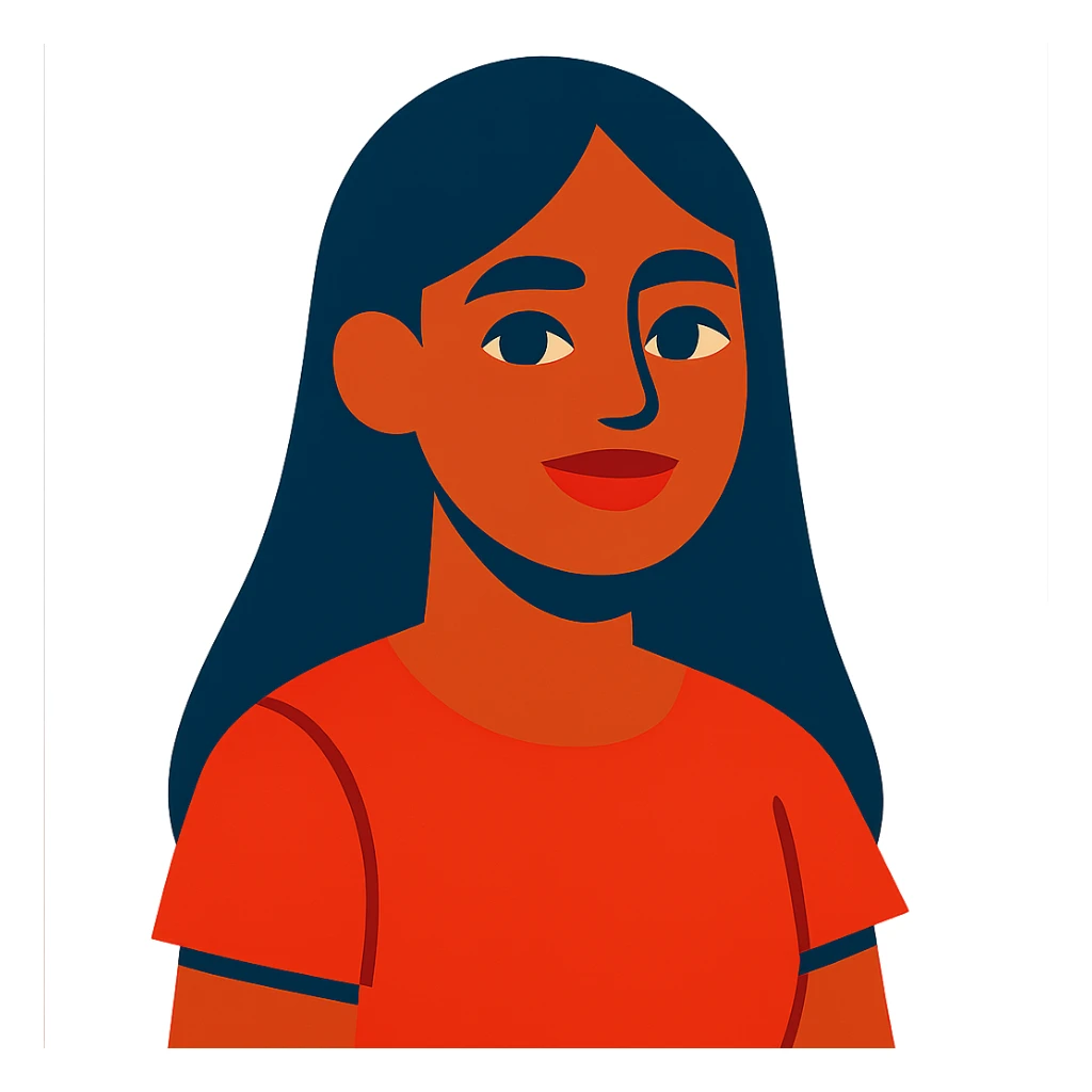 chica morena de pelo largo y liso sticker