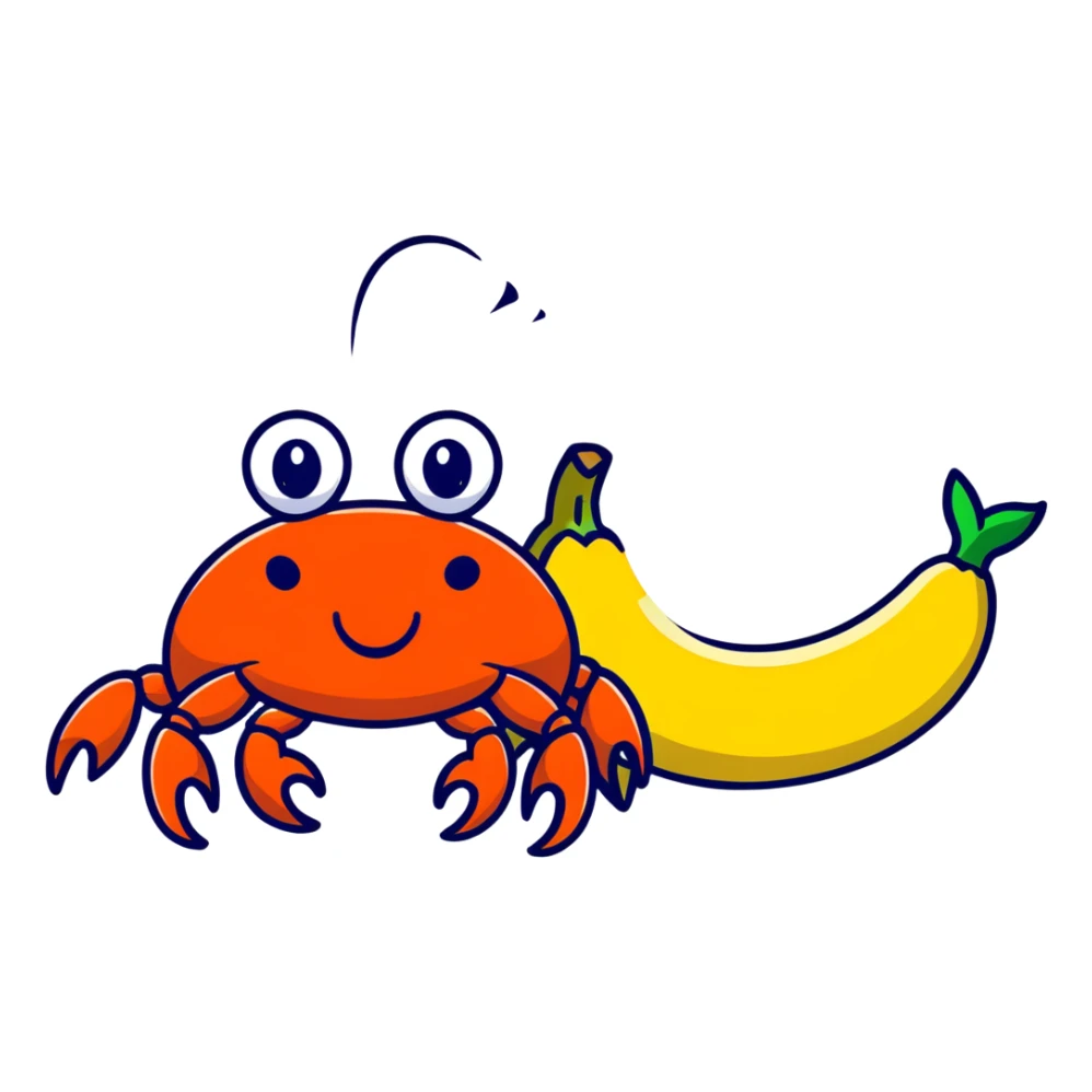 Crabe qui mange une banane sticker