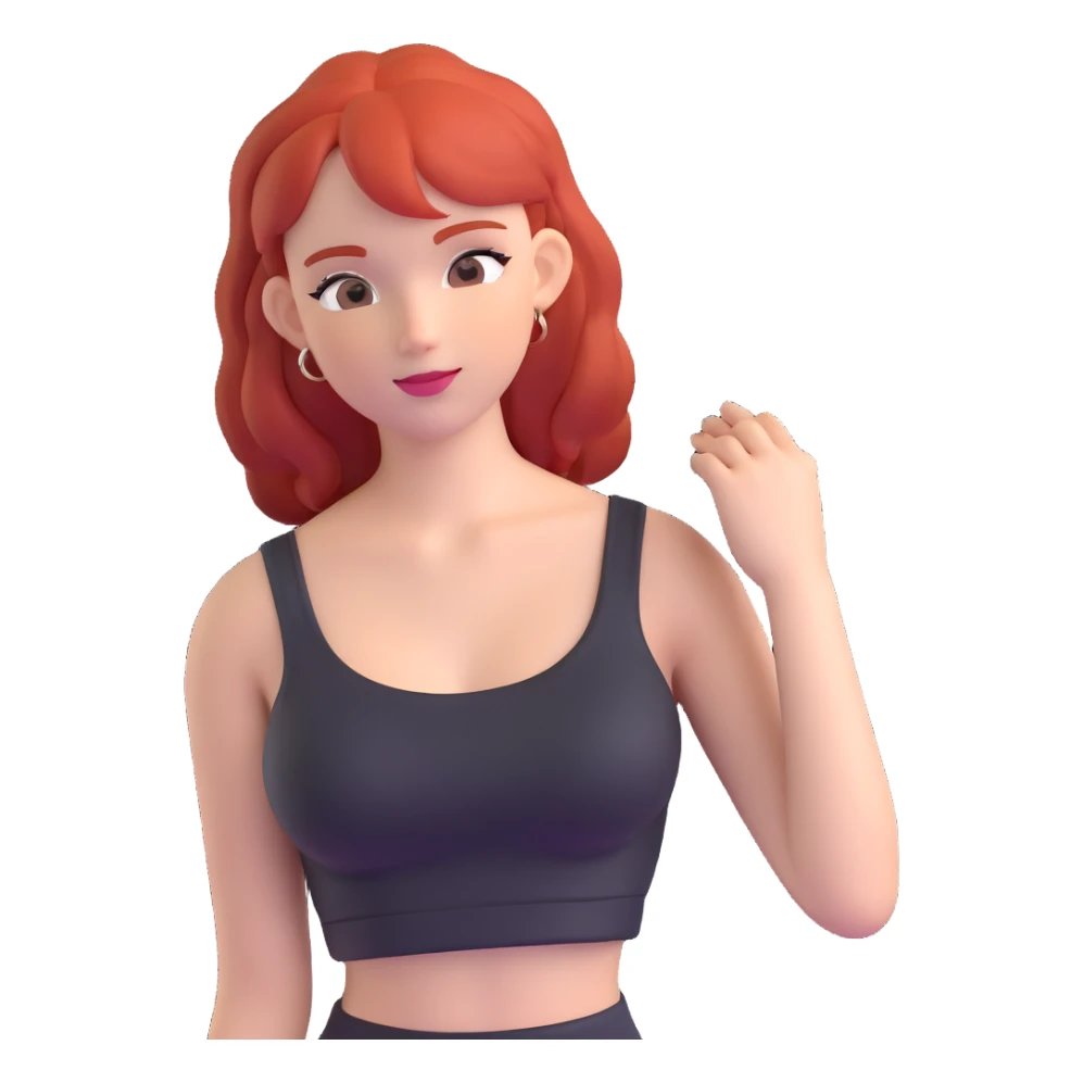 red-haired girl in a crop top sticker